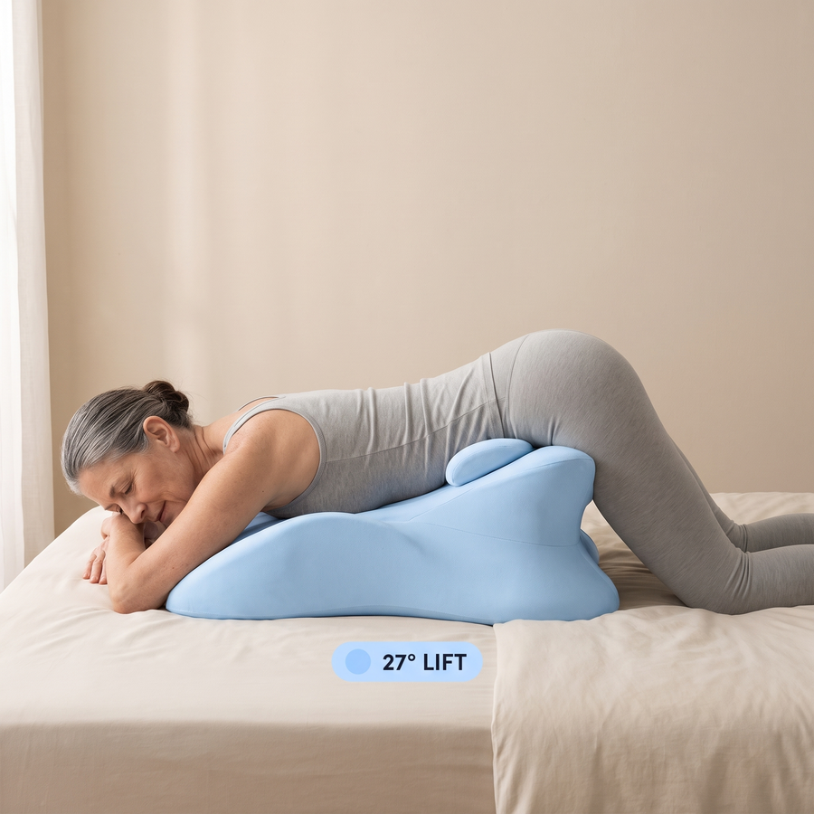 Body supported by a curved cushion