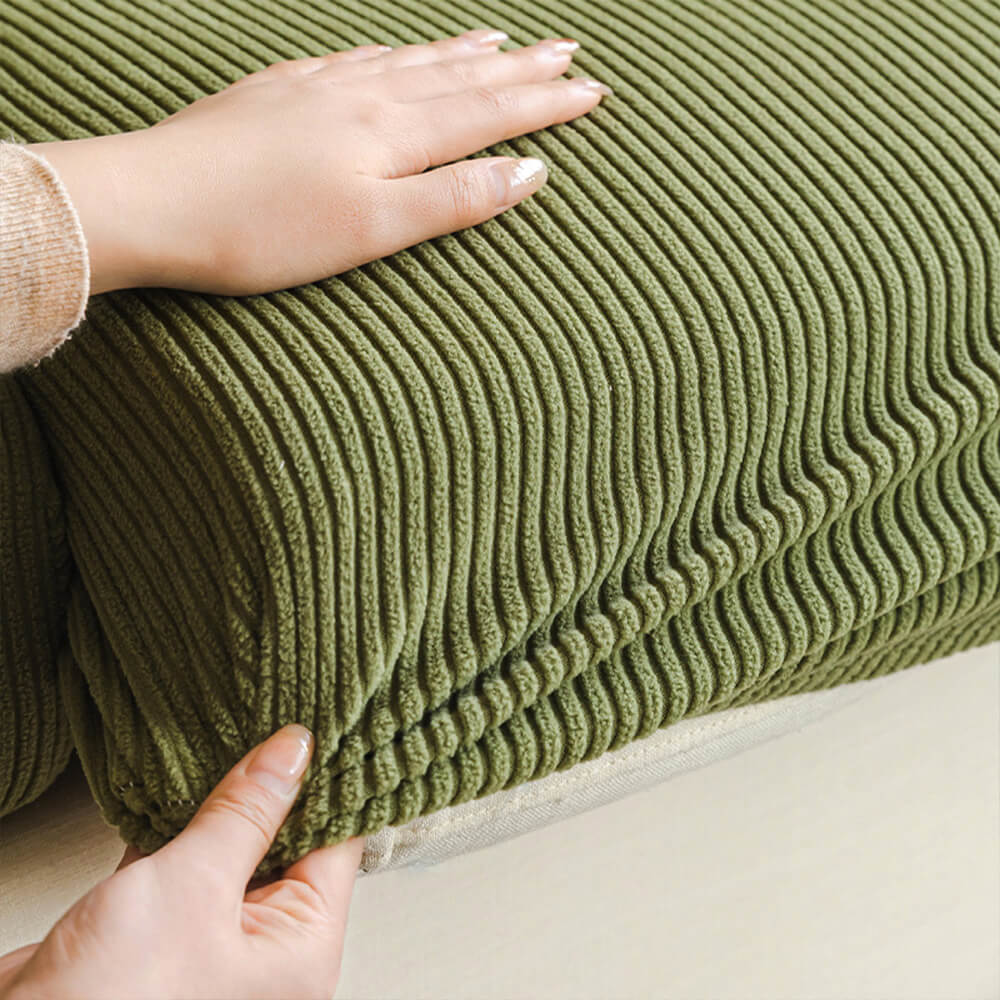 Vertical Stripe Corduroy Anti-Scratch Couch Cover for Enhanced Protection