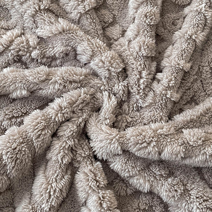 Luxurious Baroque Embossed Warm Milk Velvet Mattress Cover