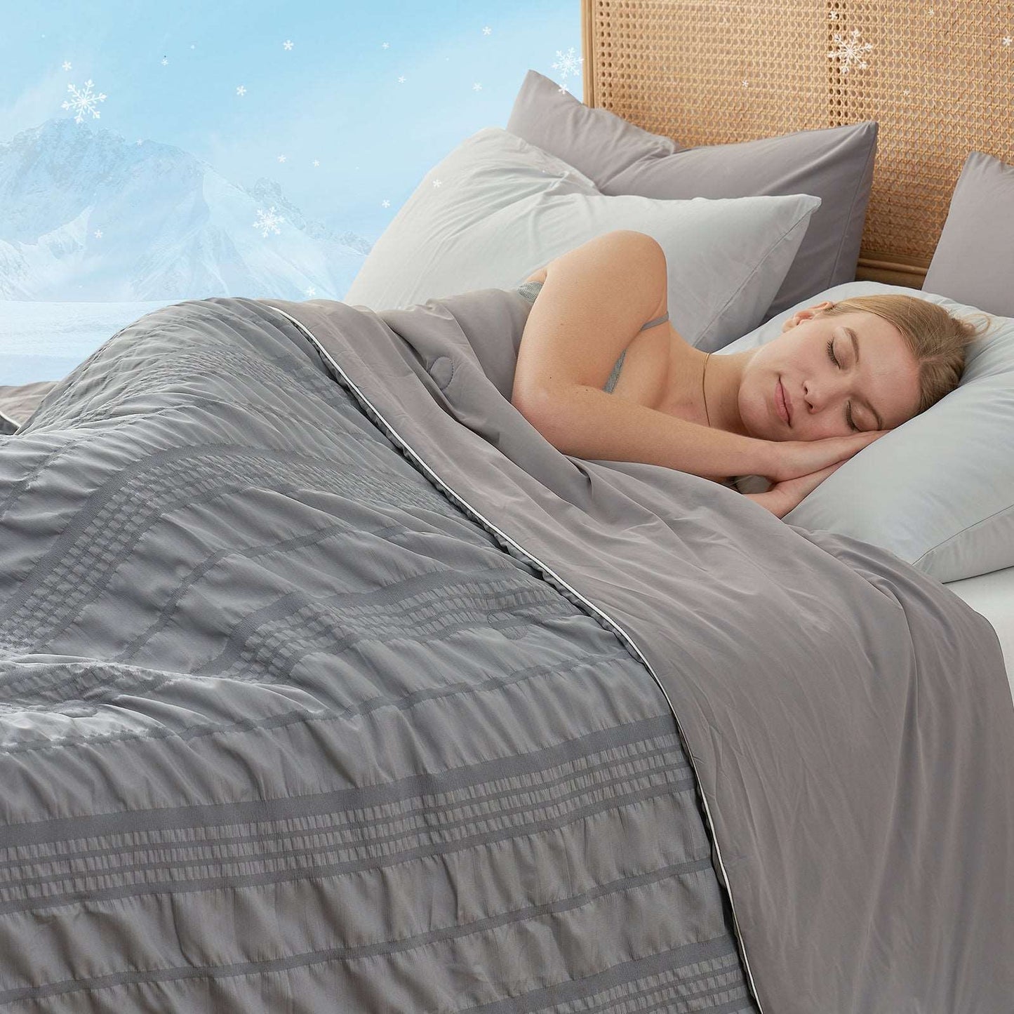 Comfortable Seersucker Cooling Comforter for Cozy Sleep