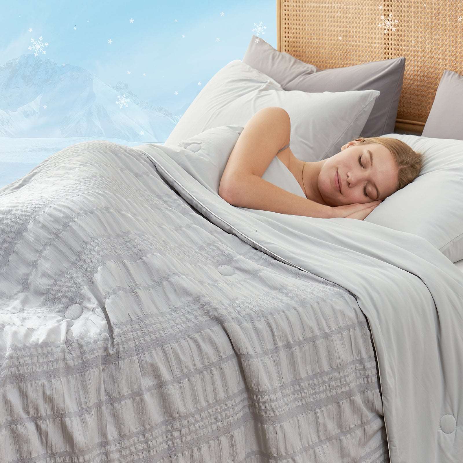 Comfortable Seersucker Cooling Comforter for Cozy Sleep