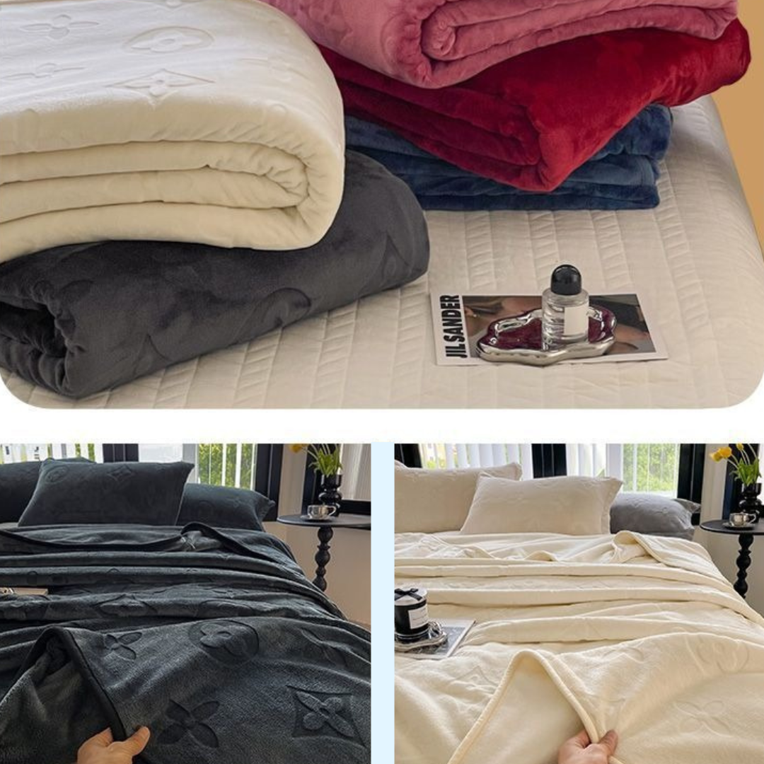 MonoFloral Milk Fleece Filled Blanket