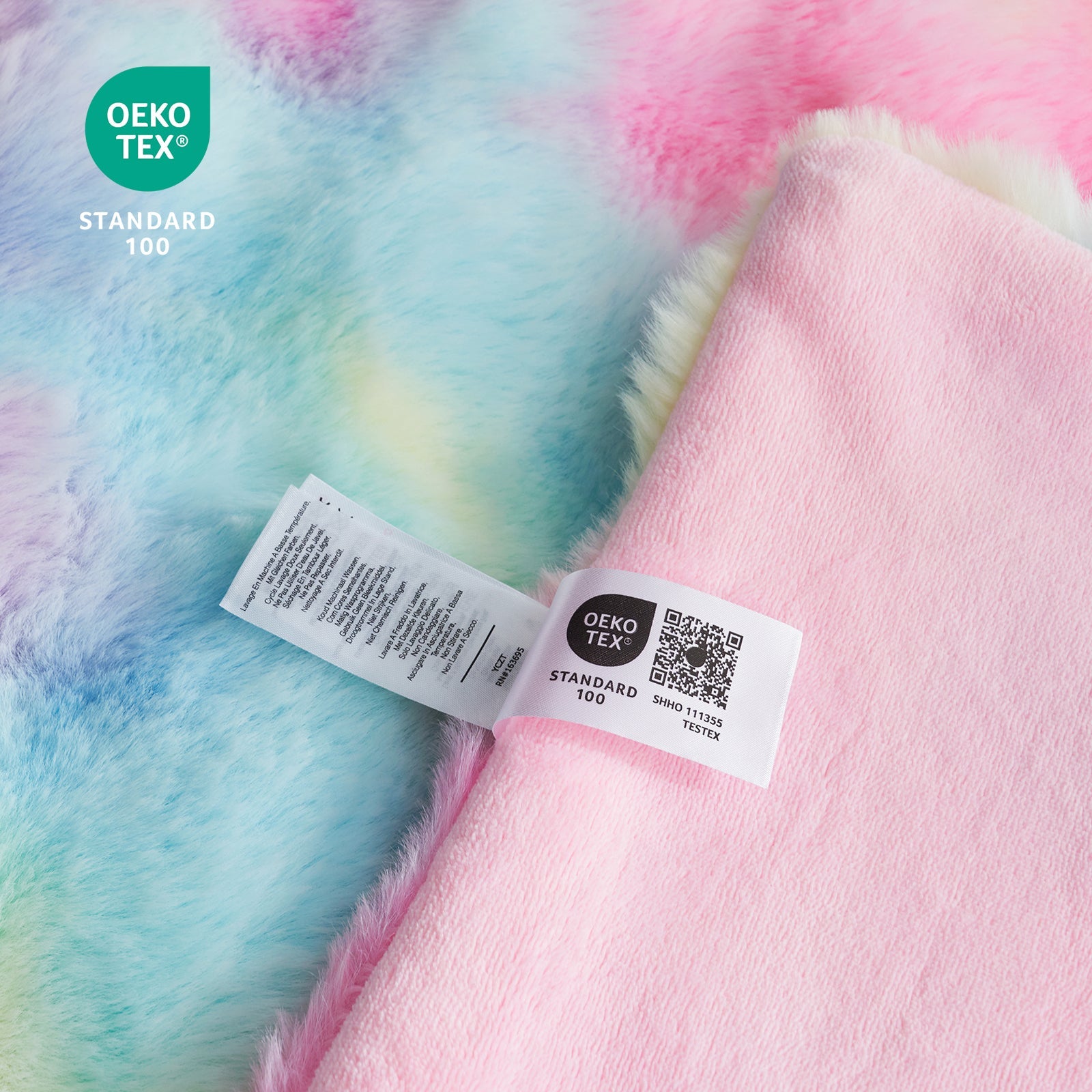 Artisan Bubble Faux Fur Throw Blanket with Unique Tie-Dye Design