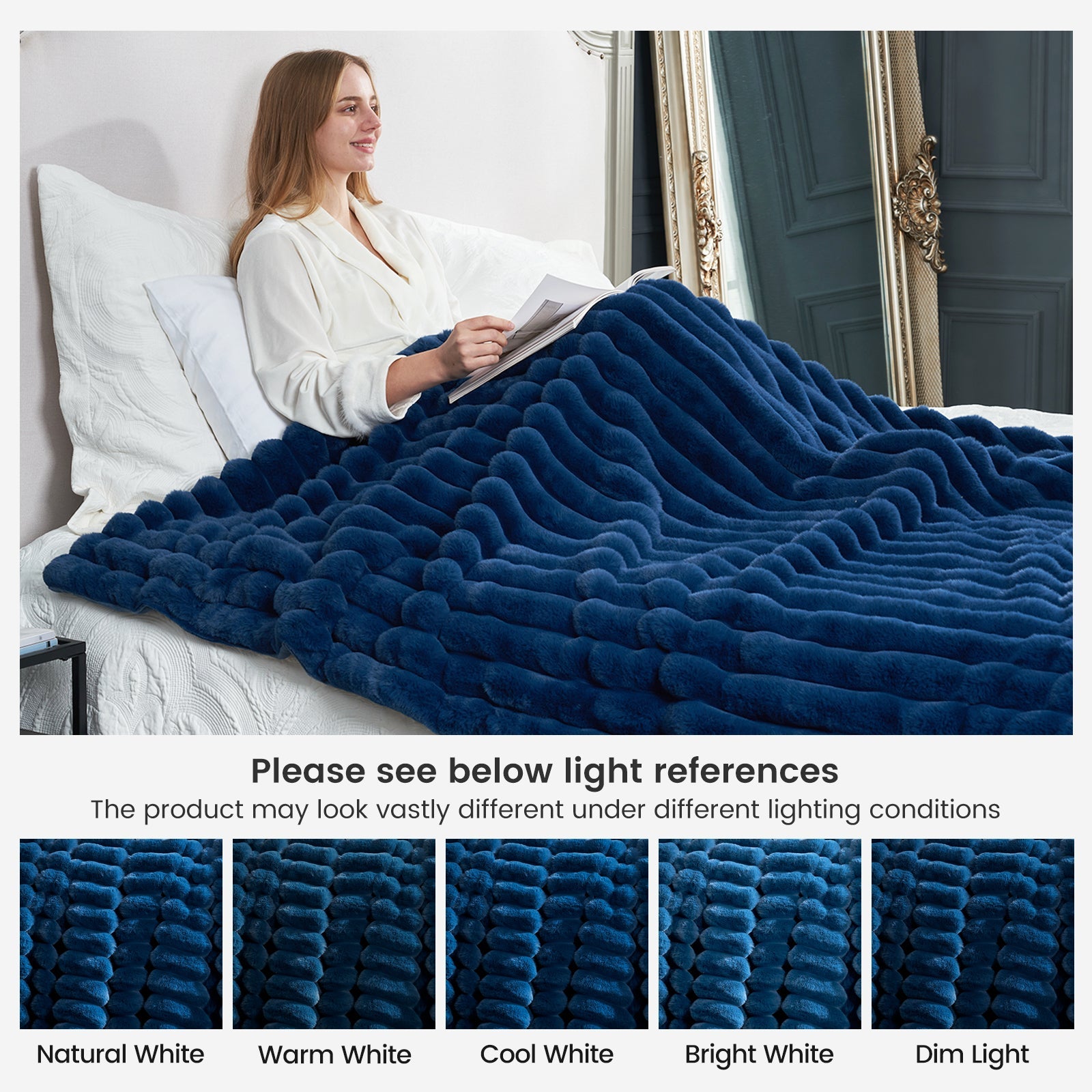 Luxurious Striped Faux Fur Throw Blanket for Cozy Comfort
