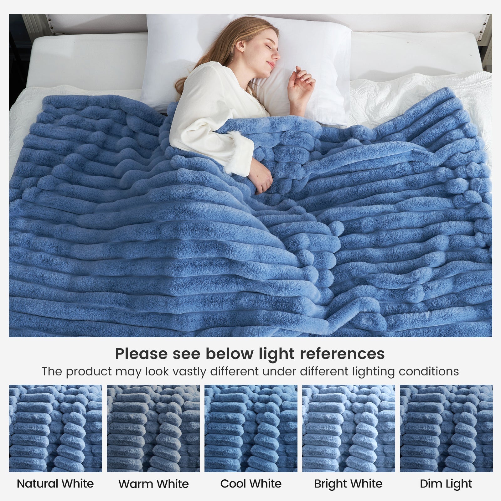 Luxurious Striped Faux Fur Throw Blanket for Cozy Comfort