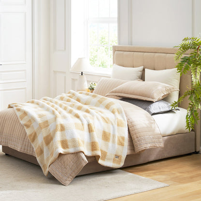 Cozy Bliss Reversible Dual-Sided Sherpa Throw Blanket