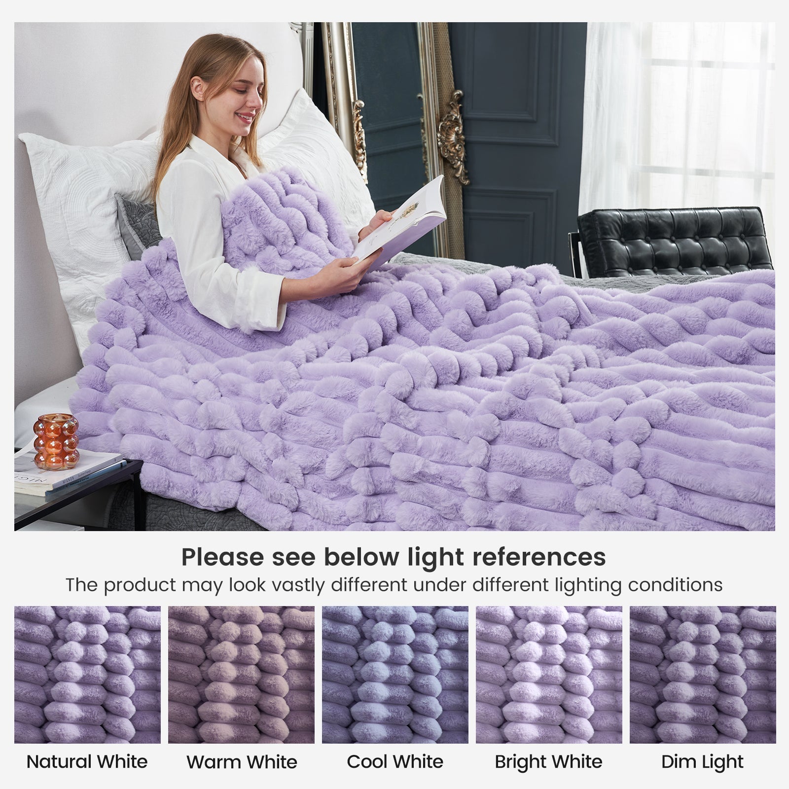 Luxurious Striped Faux Fur Throw Blanket for Cozy Comfort