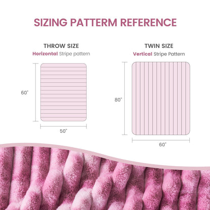 Luxurious Striped Faux Fur Throw Blanket for Cozy Comfort