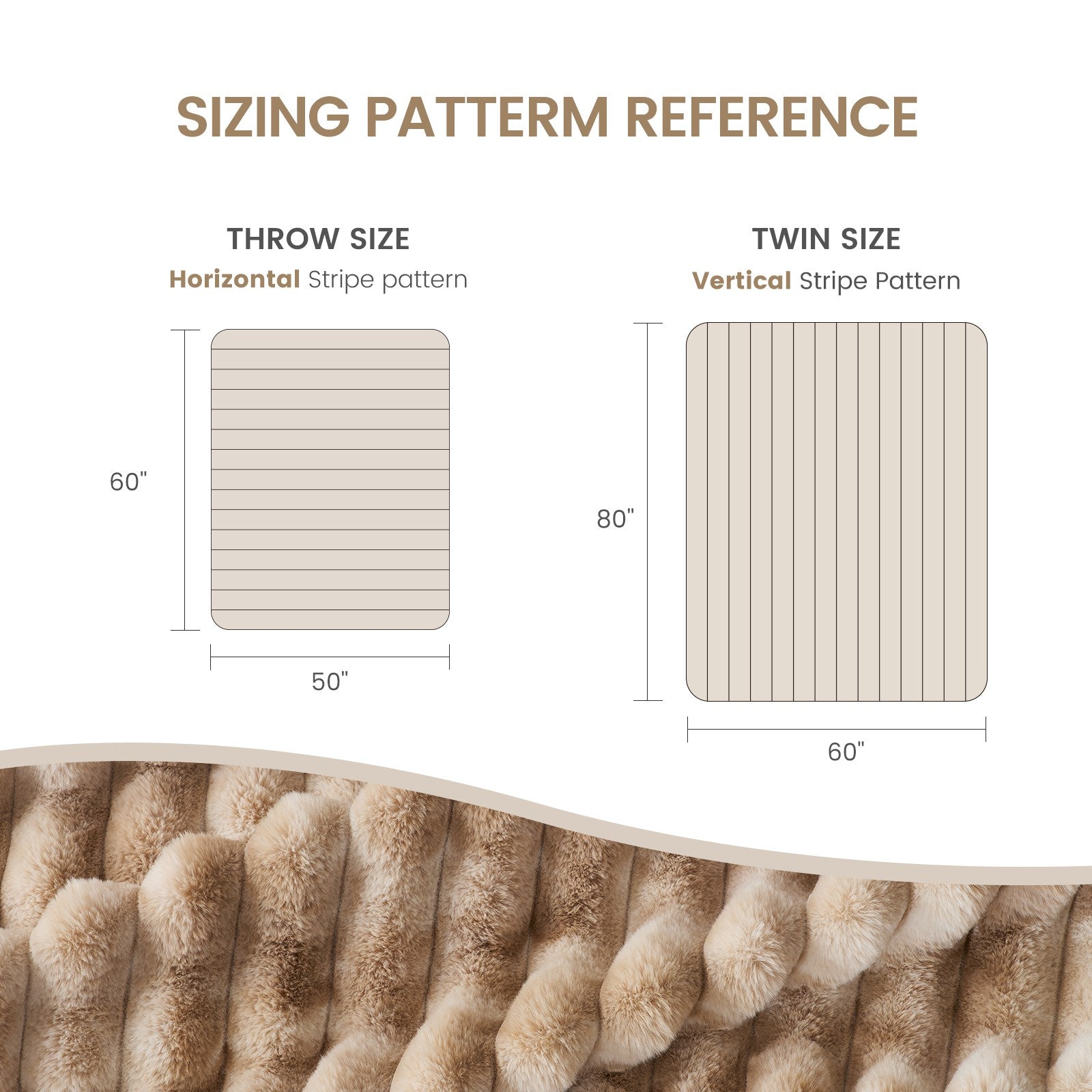 Luxurious Striped Faux Fur Throw Blanket for Cozy Comfort