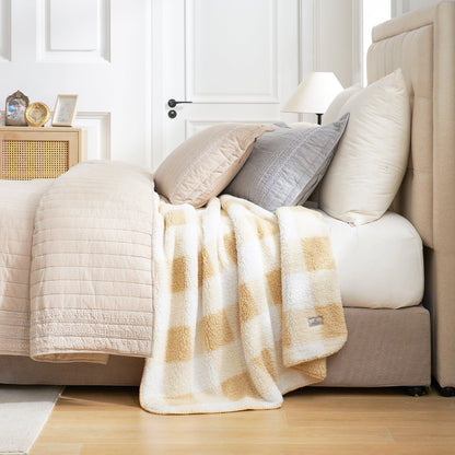 Cozy Bliss Reversible Dual-Sided Sherpa Throw Blanket