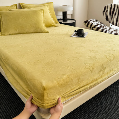 MonoFloral Milk Velvet Fitted Sheet