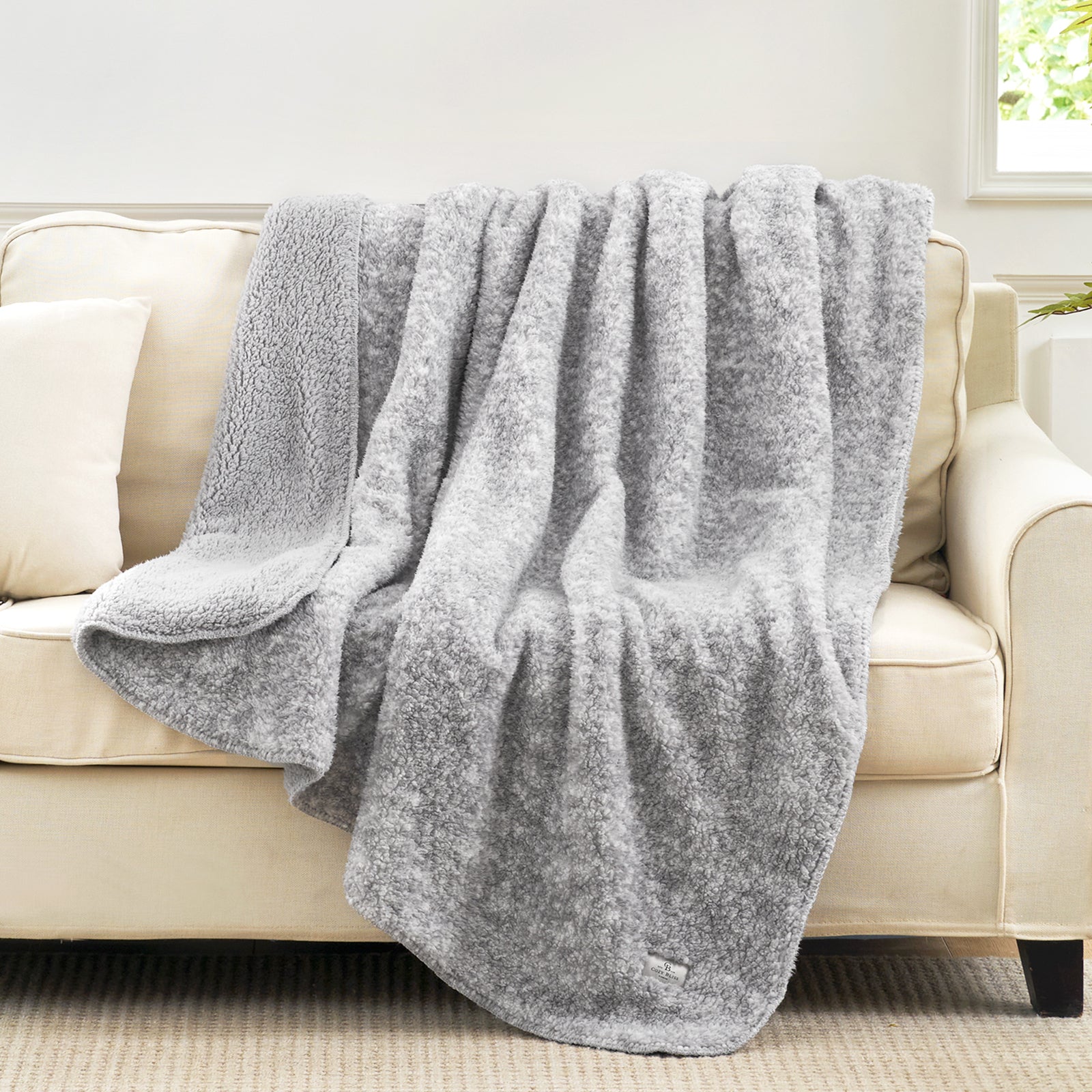 Cozy Bliss Reversible Dual-Sided Sherpa Throw Blanket
