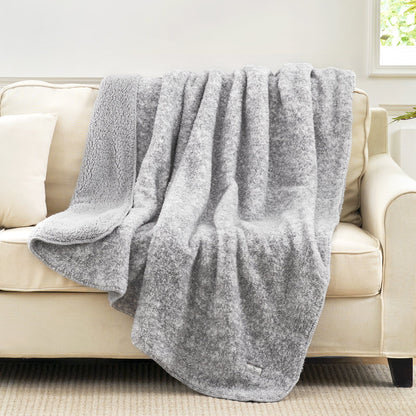Cozy Bliss Reversible Dual-Sided Sherpa Throw Blanket