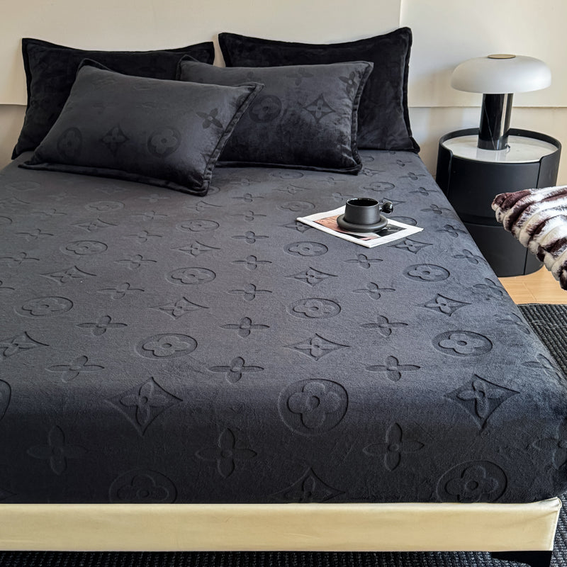 MonoFloral Milk Velvet Fitted Sheet