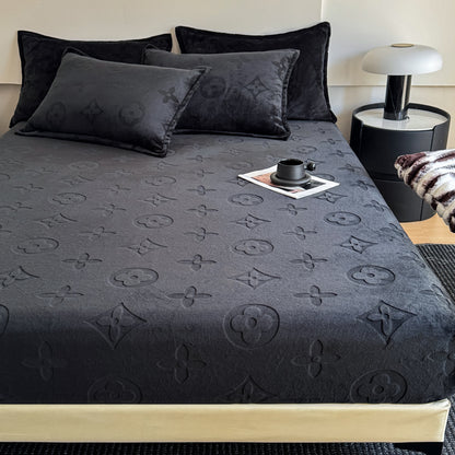 MonoFloral Milk Velvet Fitted Sheet