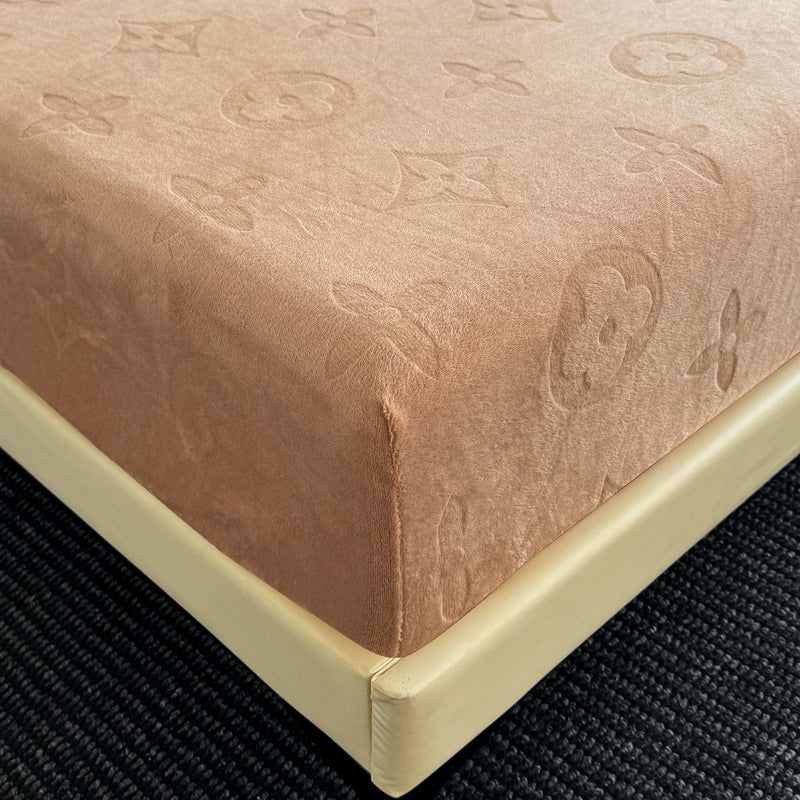 MonoFloral Milk Velvet Fitted Sheet