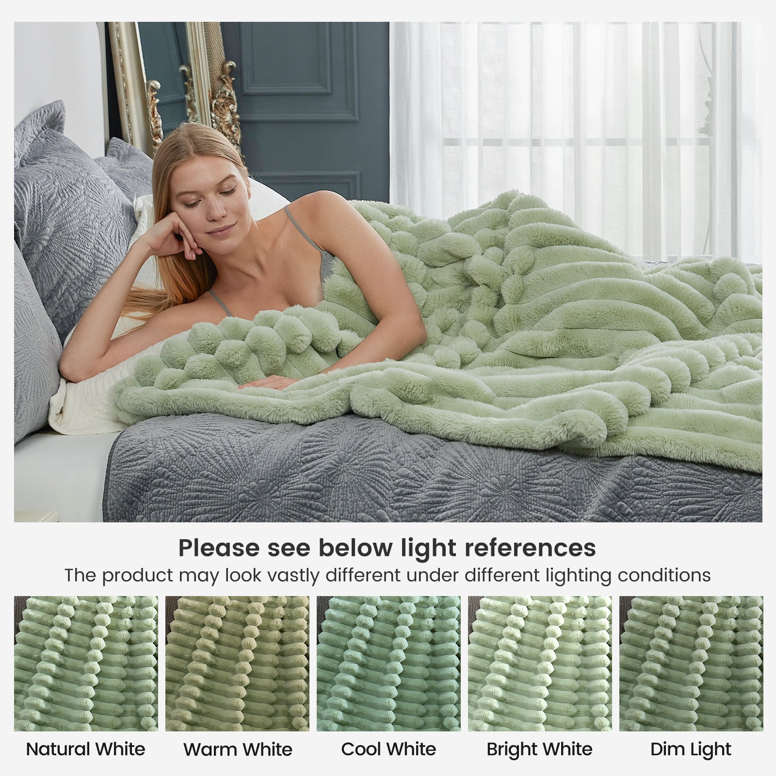 Luxurious Striped Faux Fur Throw Blanket for Cozy Comfort