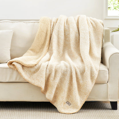Reversible Sherpa Fleece Throw Blanket - Cozy Dual-Sided Comfort