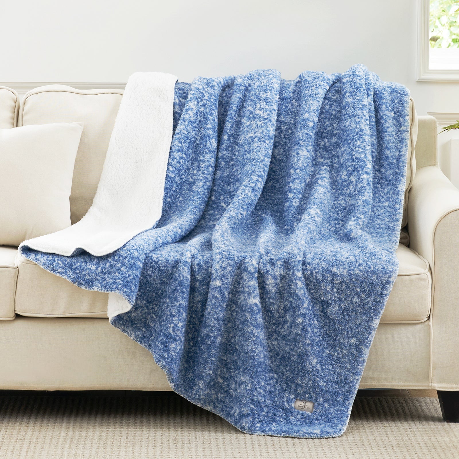 Cozy Bliss Reversible Dual-Sided Sherpa Throw Blanket