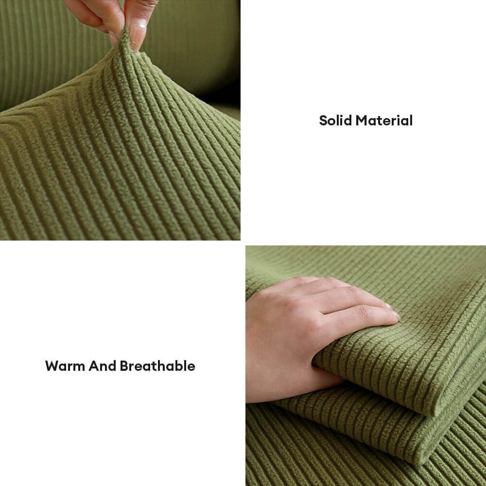 Vertical Stripe Corduroy Anti-Scratch Couch Cover for Enhanced Protection