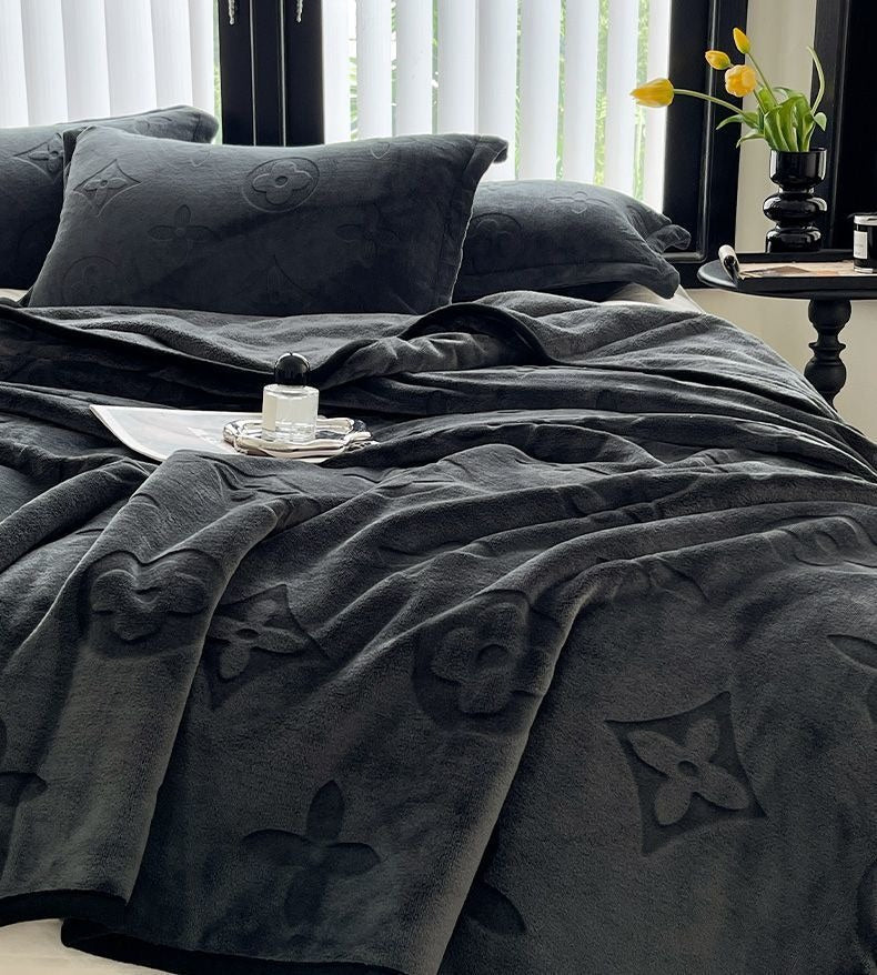 MonoFloral Milk Fleece Filled Blanket