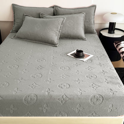 MonoFloral Milk Velvet Fitted Sheet