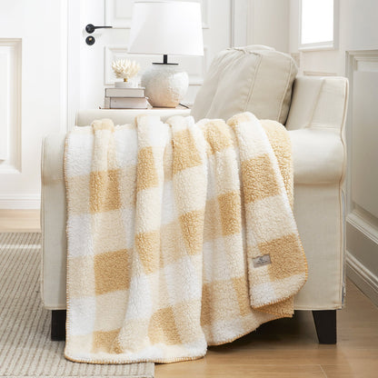 Cozy Bliss Reversible Dual-Sided Sherpa Throw Blanket