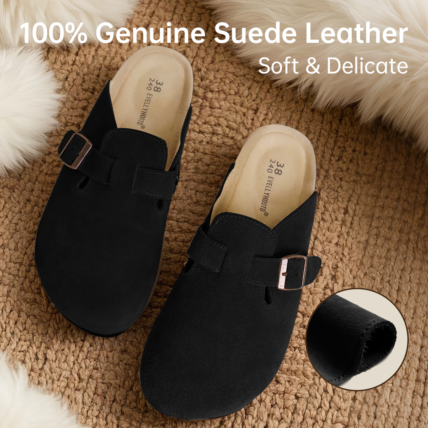 CloudTread Suede Cork Clogs
