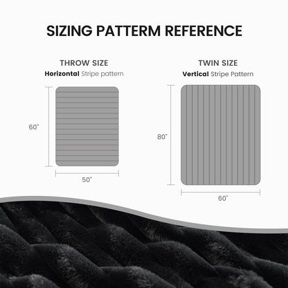 Luxurious Striped Faux Fur Throw Blanket for Cozy Comfort