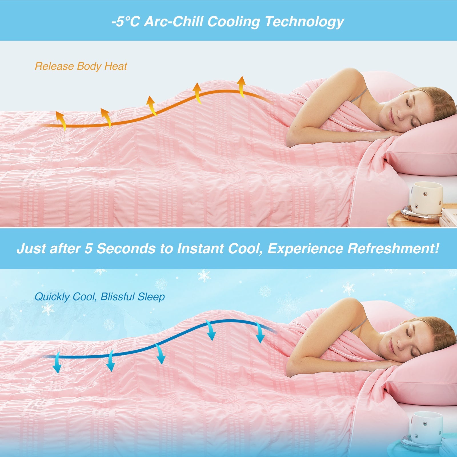 Comfortable Seersucker Cooling Comforter for Cozy Sleep