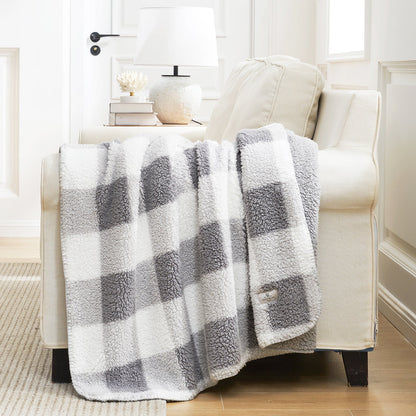 Cozy Bliss Reversible Dual-Sided Sherpa Throw Blanket