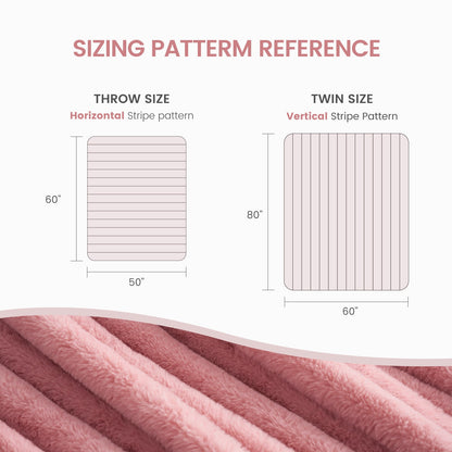 Luxurious Striped Faux Fur Throw Blanket for Cozy Comfort