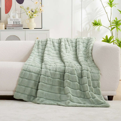 Luxurious CozyBliss Faux Fur Throw Blanket for Stylish Comfort