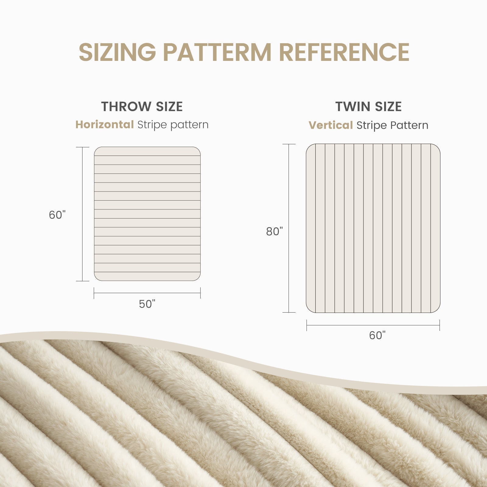 Luxurious Striped Faux Fur Throw Blanket for Cozy Comfort