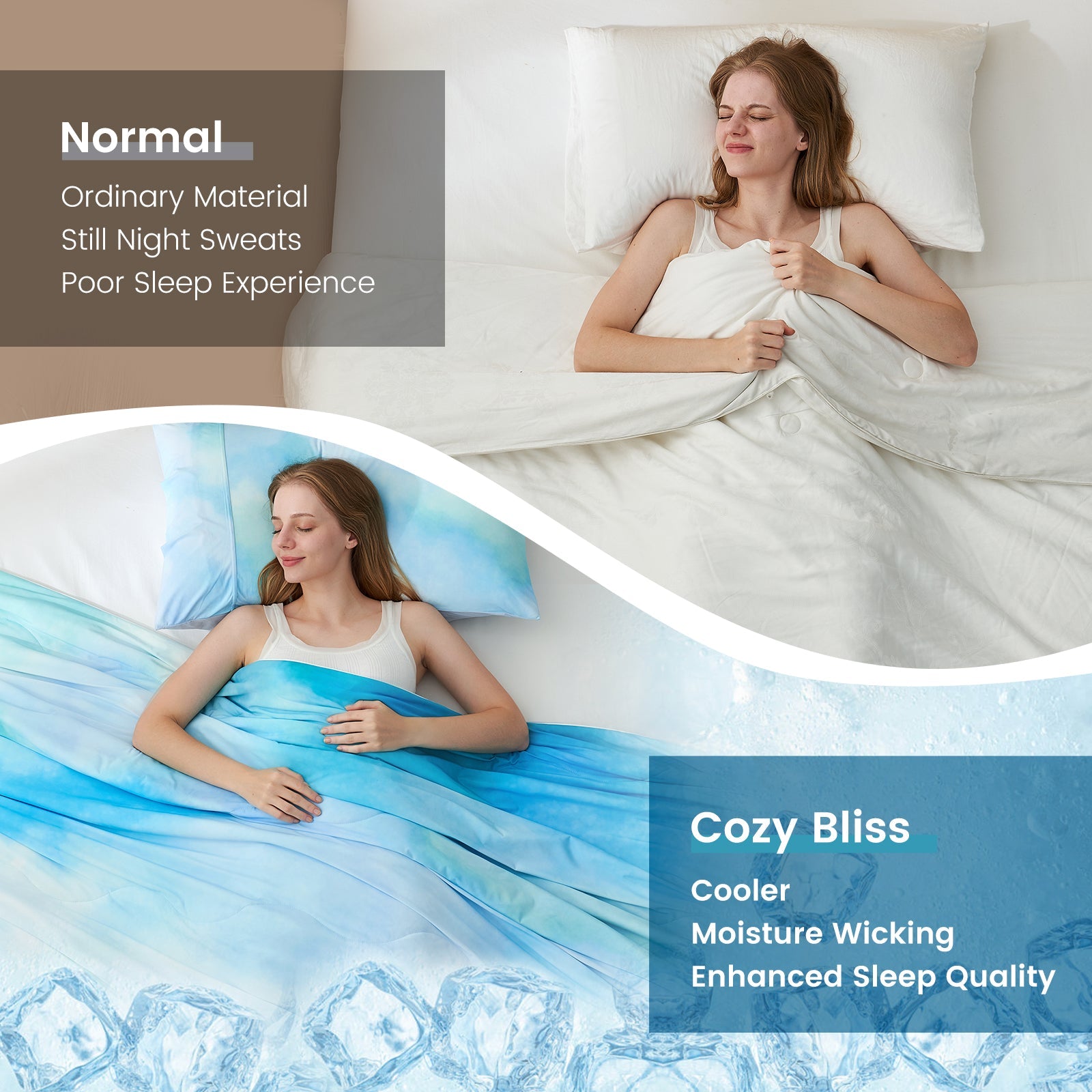 Premium Tie-Dye Cooling Comforter Set for Hot Sleepers