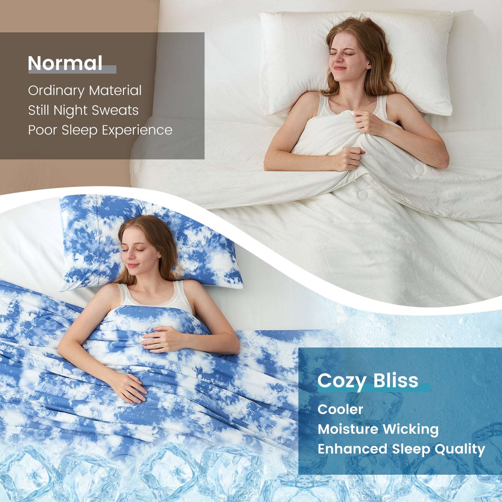 Premium Tie-Dye Cooling Comforter Set for Hot Sleepers