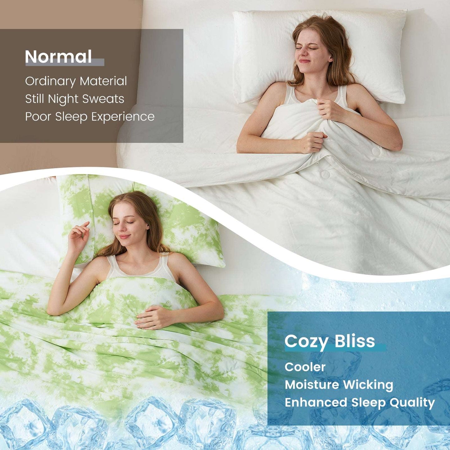 Premium Tie-Dye Cooling Comforter Set for Hot Sleepers