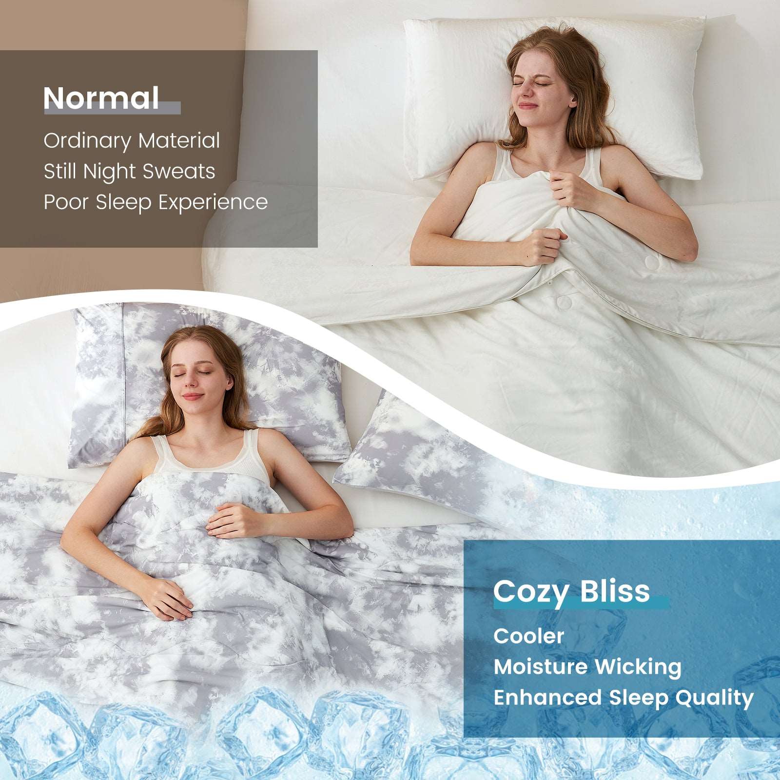 Premium Tie-Dye Cooling Comforter Set for Hot Sleepers