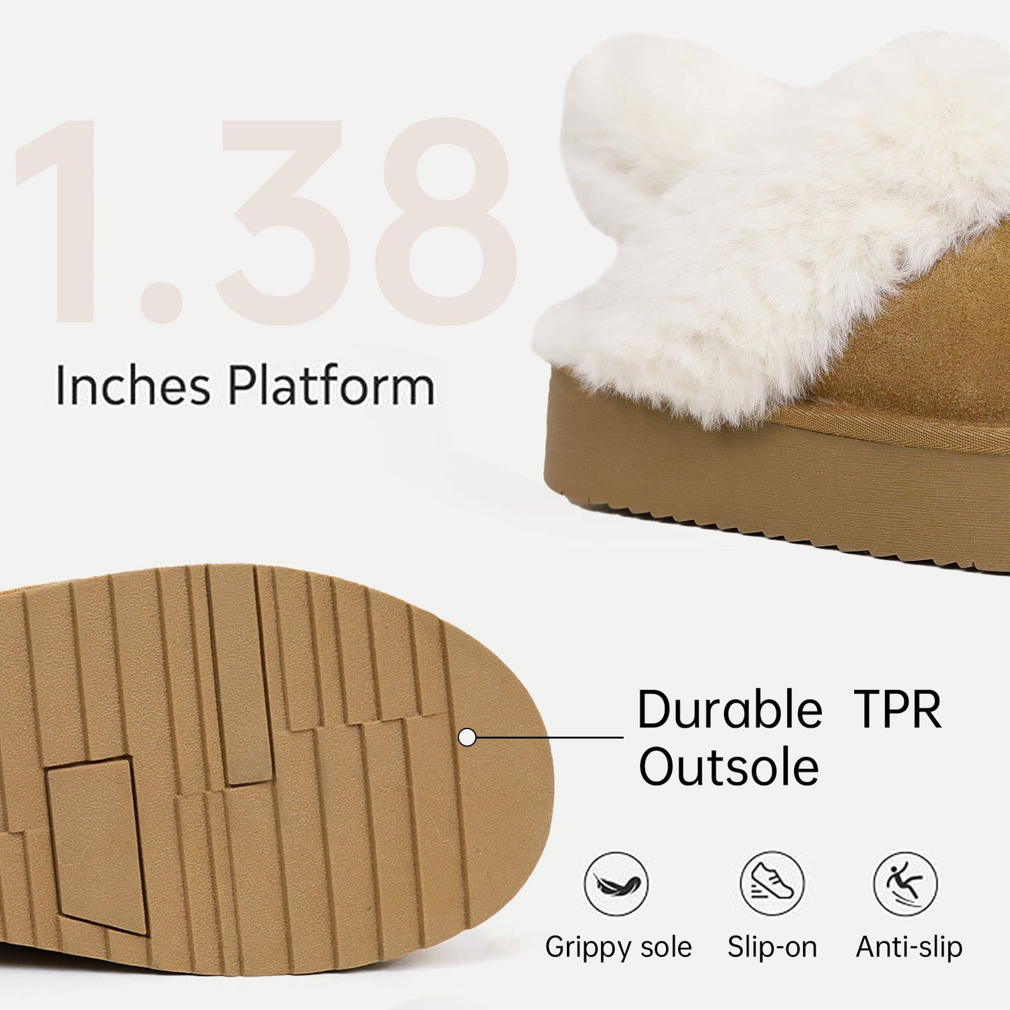CloudStep Furry Platform Slippers