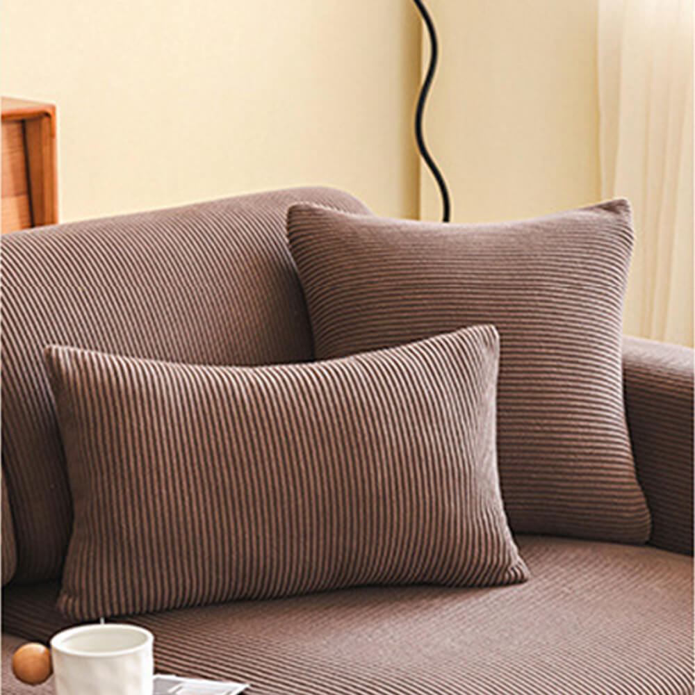 Vertical Stripe Corduroy Anti-Scratch Couch Cover for Enhanced Protection