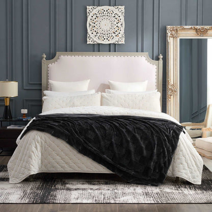 Luxuriously Soft Checkerboard Faux Fur Throw Blanket for Cozy Living