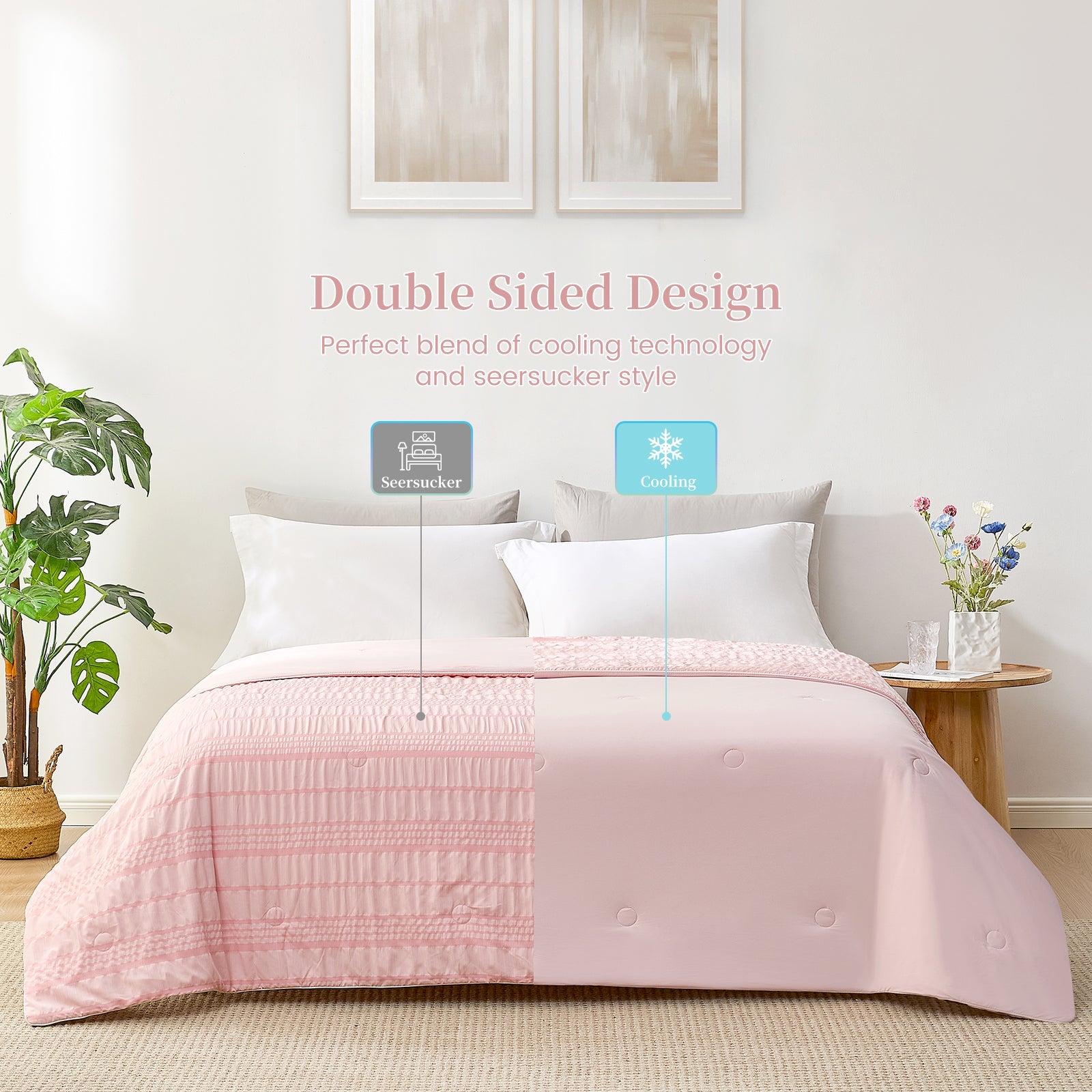 Comfortable Seersucker Cooling Comforter for Cozy Sleep