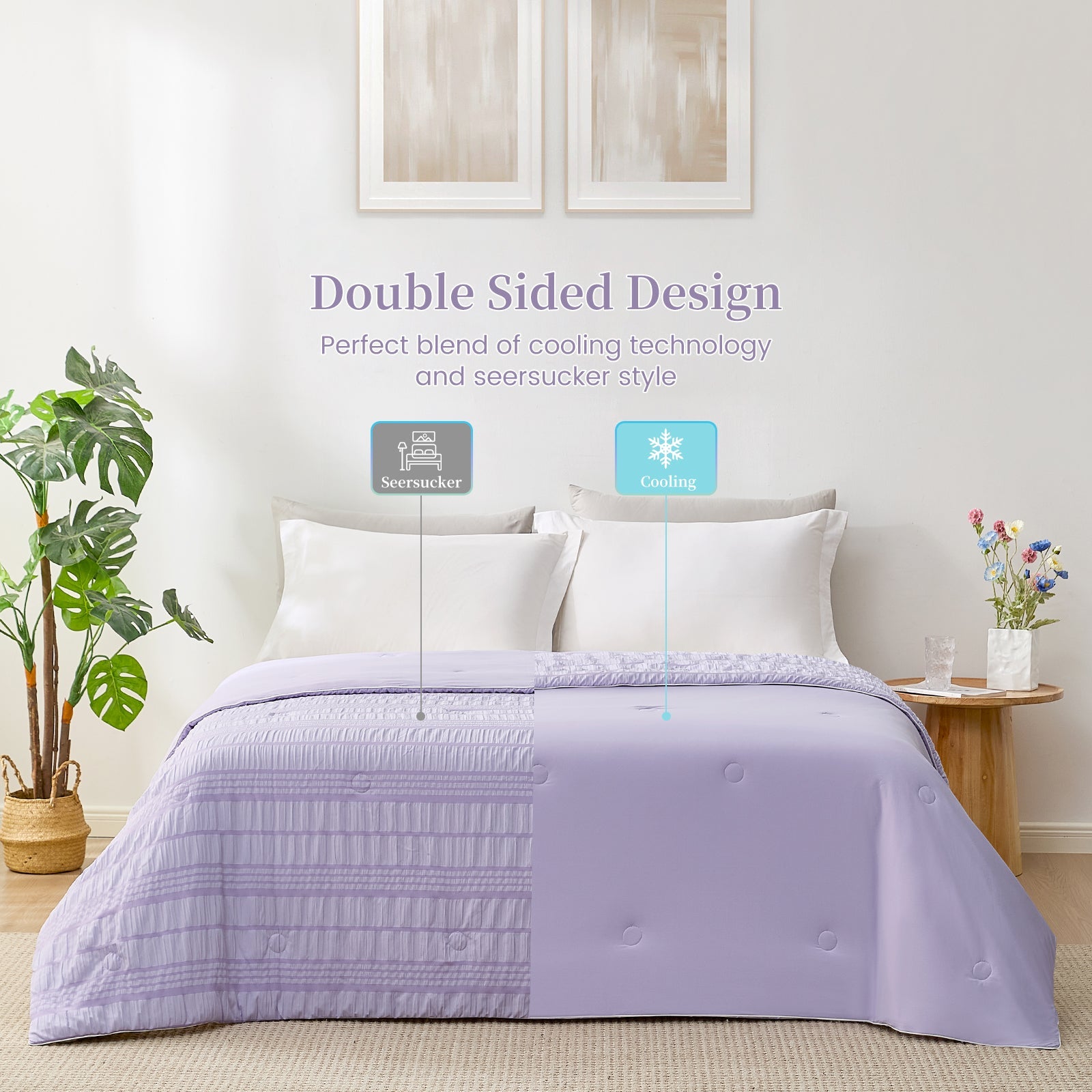 Comfortable Seersucker Cooling Comforter for Cozy Sleep