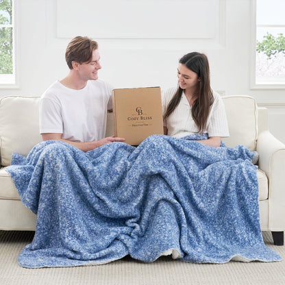 Cozy Bliss Reversible Dual-Sided Sherpa Throw Blanket