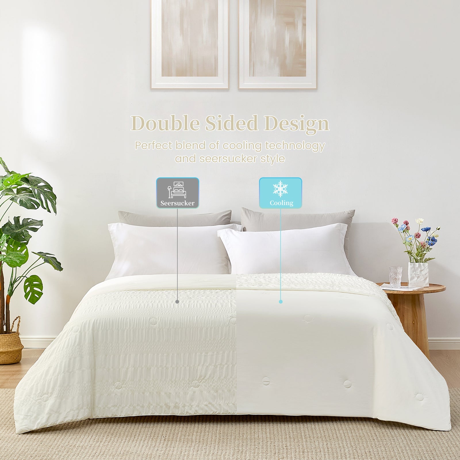 Comfortable Seersucker Cooling Comforter for Cozy Sleep