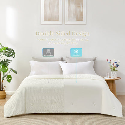 Comfortable Seersucker Cooling Comforter for Cozy Sleep