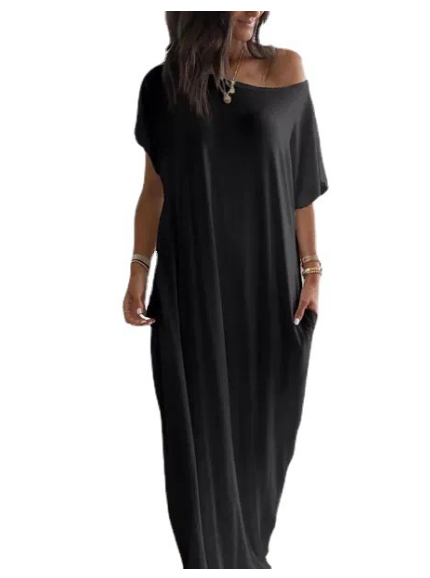 Stylish Women's Short Sleeved Casual Long Dress for All Occasions
