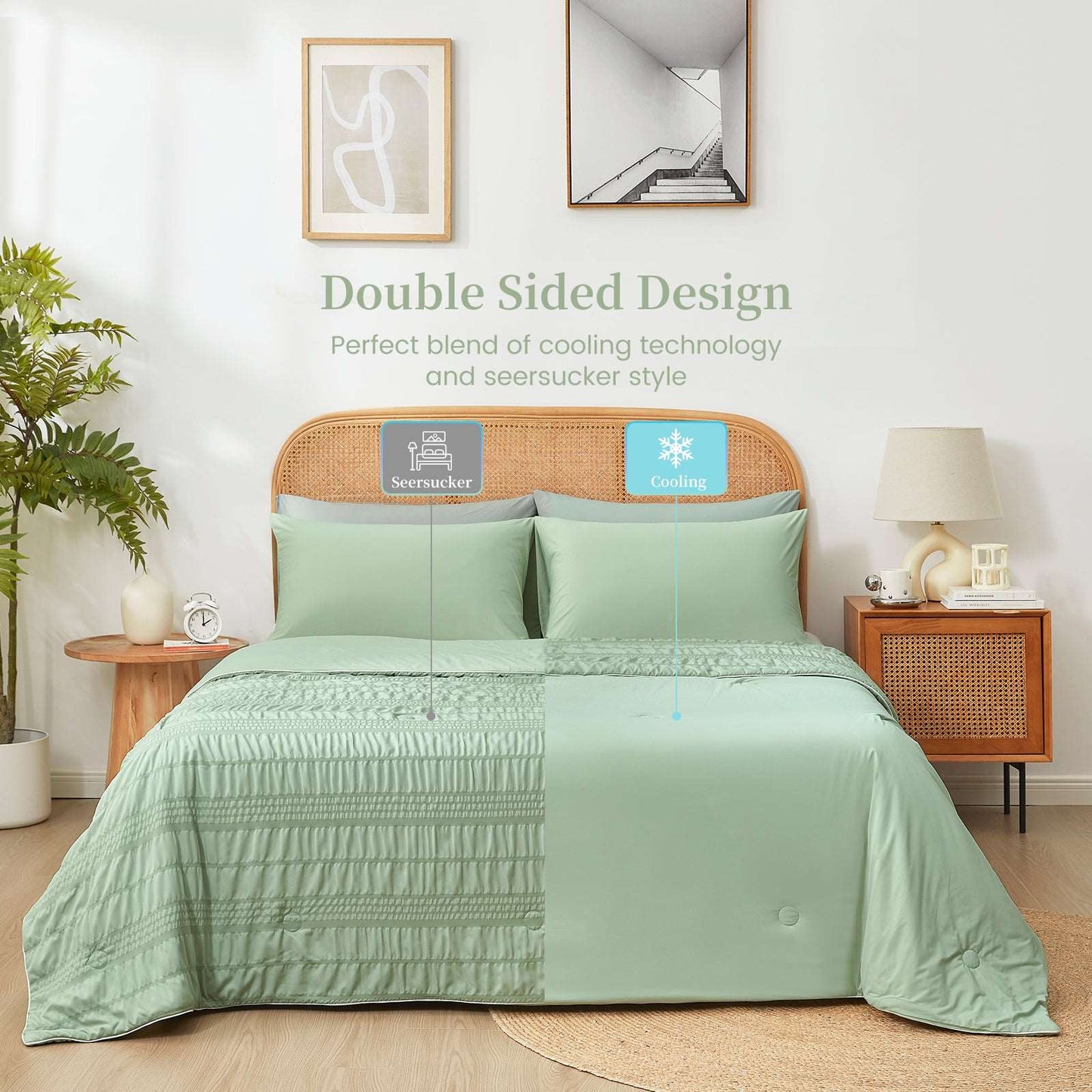 Comfortable Seersucker Cooling Comforter for Cozy Sleep