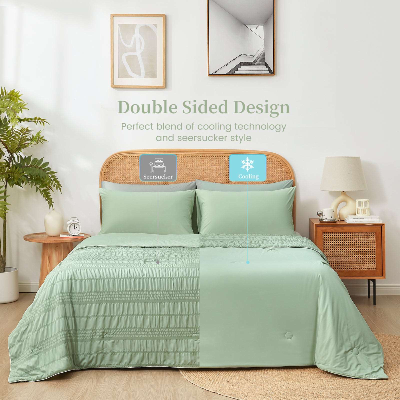 Comfortable Seersucker Cooling Comforter for Cozy Sleep
