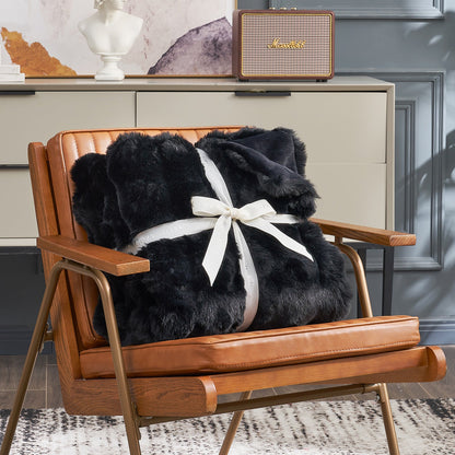 Artisan Bubble Faux Fur Throw Blanket with Unique Tie-Dye Design